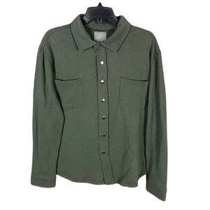 Thomas Dean Mens Shirt Jacket In Charcoal with Silver Snap Buttons Size …